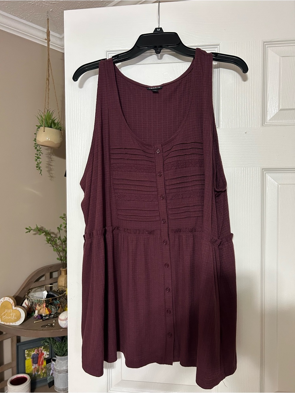 torrid Sleeveless Button-Front Midi Dress in Wine
